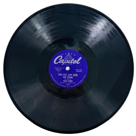 Vicki Young Live Fast Love Hard Die Young / Zoom Zoom Zoom - 3076 Capitol 78 RPM - Picture 1 of 4